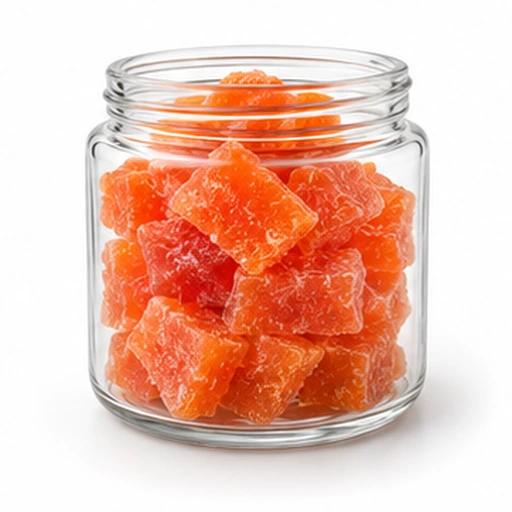 Papaya chunks in jars