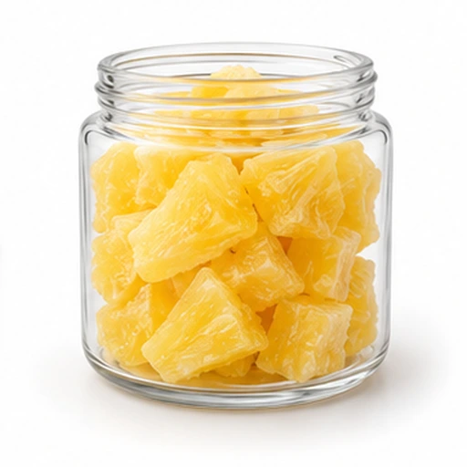 Pineapple chunks in jars